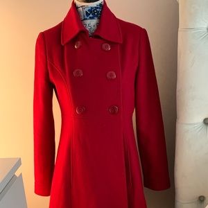 Via Double Breasted Midi Peacoat